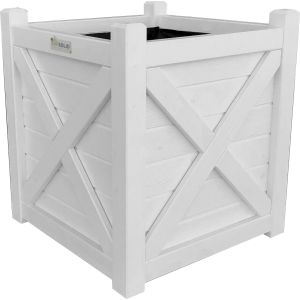 Vierkante Witte Bloembak – 700 x 700 x 700 mm