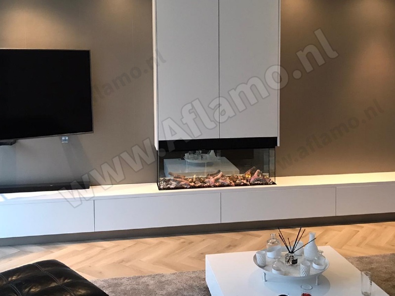 Driezijdige inbouwhaard 150cm - Aflamo Superb 60