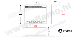 Elektrische inbouwhaard 58 x 50cm - Aflamo LED60