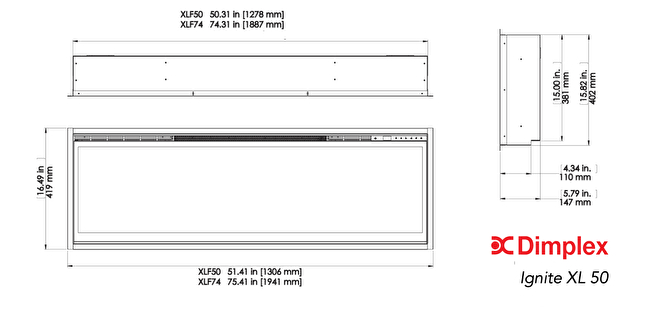 afmeting dimplex ignite xl 50