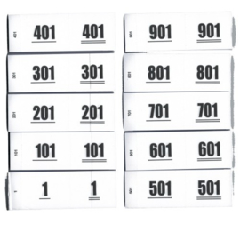 Nummerbloks (garderobe boekjes) 1-1000 overdoos