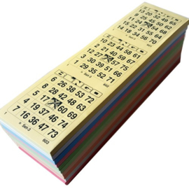 Overdoos bingobladen 1000 vel per pak in 10 kleuren.