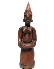 Statue Ibeja-Frau, 38cm Holz, Nigeria