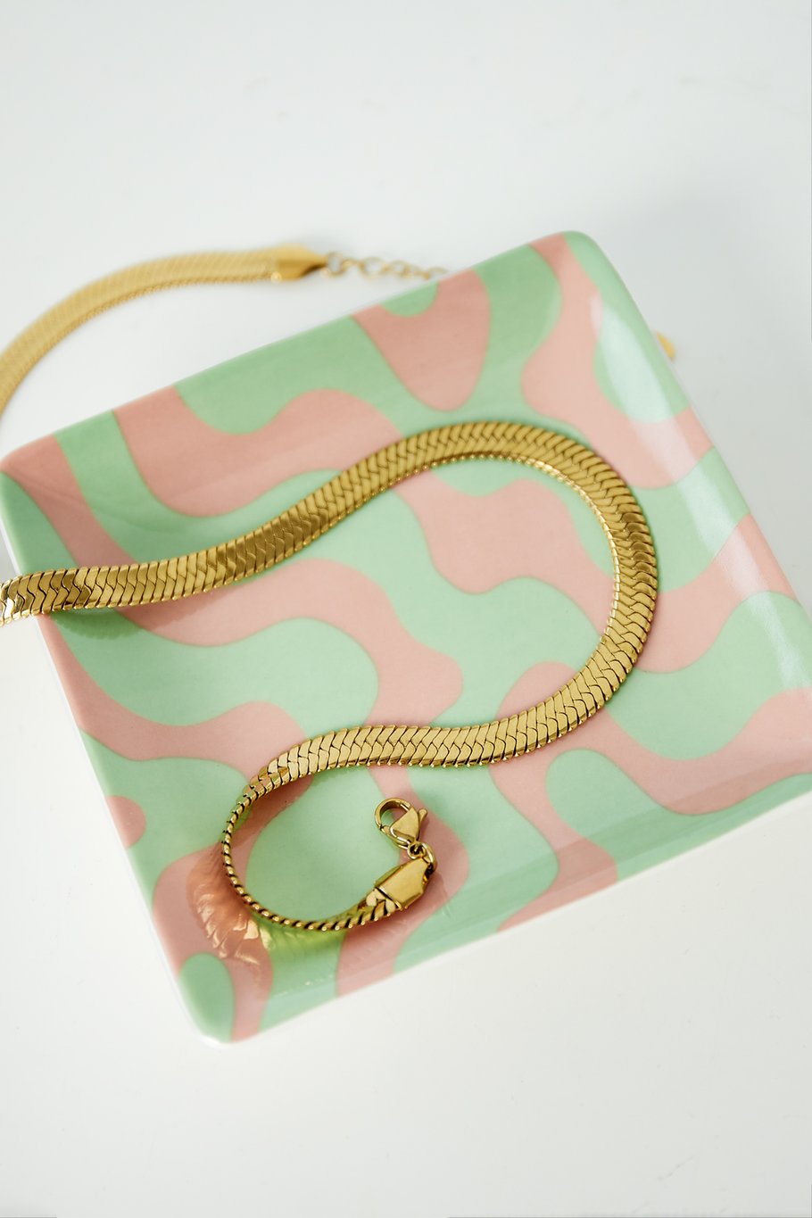 Schaaltje square wave roze groen