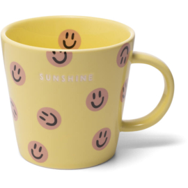 Vondels tea cup 350 ml smileys sunshine yellow