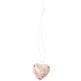 Rico Design porseleinen hart hanger lichtroze goud