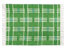 &Klevering plaid plano 130 x 200 groen blauw