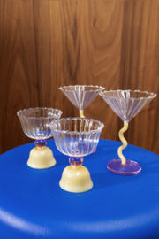 &Klevering glazen set tulip geel roze