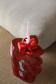 &Klevering kandelaar ribbon strik rood