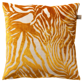 Dutch Decor sierkussen velvet geel zebra