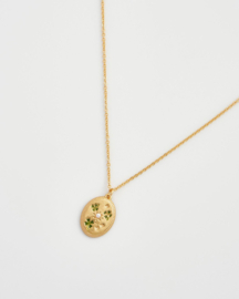 Fable England four leaf clover & pearl ketting