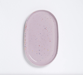 Egg back home party tray groot ovaal 30 cm lila