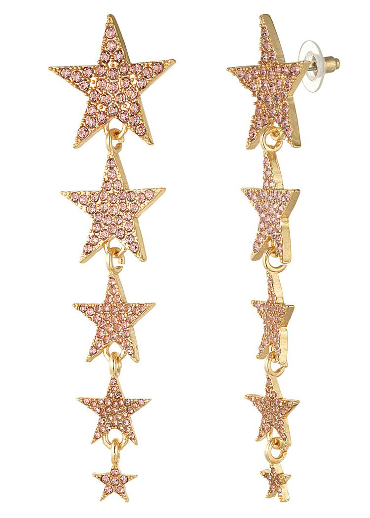 All the stars oorbellen oudroze goud