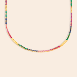 Rebelle Amsterdam tennis necklace rainbow