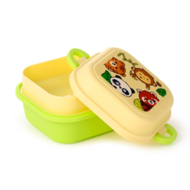 Bento snackbox 2 vakken jungle dieren