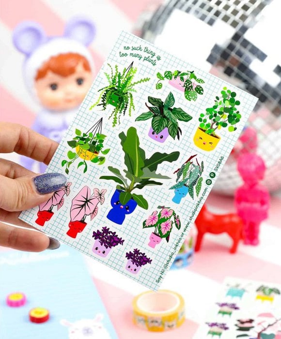 Studio Inktvis stickervel planten
