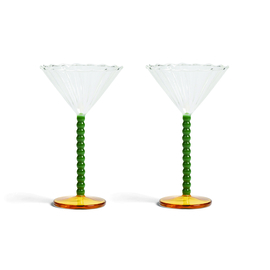 &Klevering champagne coupe set perle green