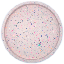 Schaal rond terrazzo pastelroze multicolour