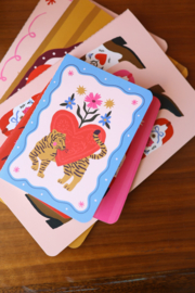 ATLITW Mini softcover notitieboekje hart met tijger