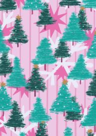 Ansichtkaart pink pine Christmas