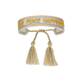 Geweven armband Love Peace Happiness