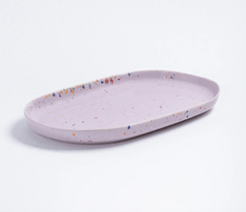 Egg back home party tray groot ovaal 30 cm lila