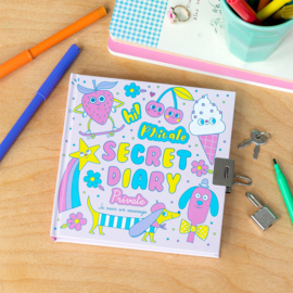 Rex London dagboek met hangslot pastel doodles
