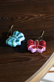&Klevering ornament strik blauw groen
