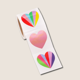Wowgoods rainbow hearts stickers op rol