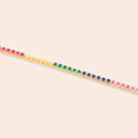 Rebelle Amsterdam tennis necklace rainbow
