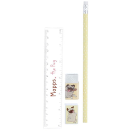 Mopshond 6-delige stationery set