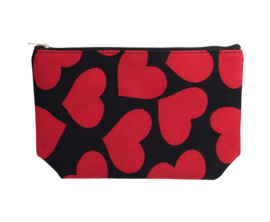 Hartjes beauty & pencil case rood zwart
