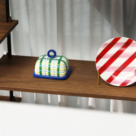 &K botervloot plaid blauw groen
