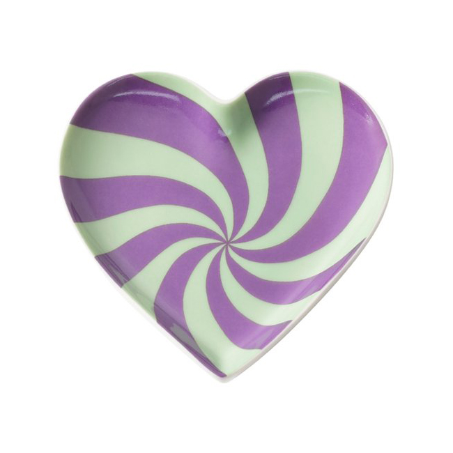 Schaaltje hart swirly groen paars