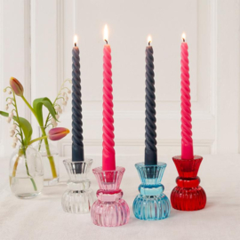 Rex London kaarsen set Twisted roze donkerblauw