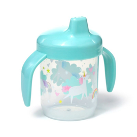 Tuitbeker met deksel unicorn magic aqua blauw