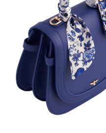 Fable England blue Agnes top handle saddle bag