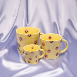 Vondels tea cup 350 ml smileys sunshine yellow