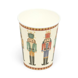 Papieren bekers kerst notenkraker