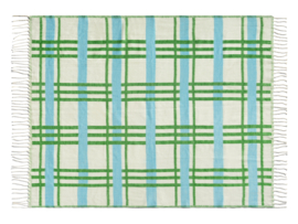 &Klevering plaid plano 130 x 200 groen blauw