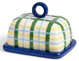 &K botervloot plaid blauw groen