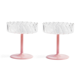 &Klevering champagne coupe twirl roze set