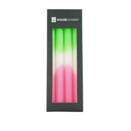 Housevitamin neon dipdye dinerkaarsen set groen roze