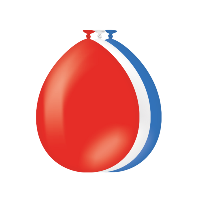 Ballonnen rood wit blauw 10 stuks