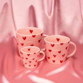 Vondels tea cup 350 ml hearts love pink