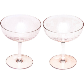 Vondels champagne coupe set ripple amber