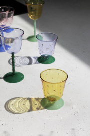 &Klevering glazen set dot groen paars