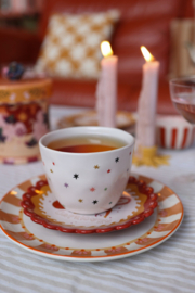 ATLITW grote witte kop gekleurde sterren