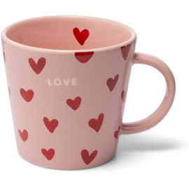 Vondels tea cup 350 ml hearts love pink