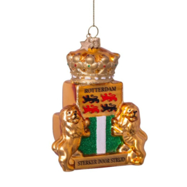 Vondels kerst ornament Rotterdam wapenschild
